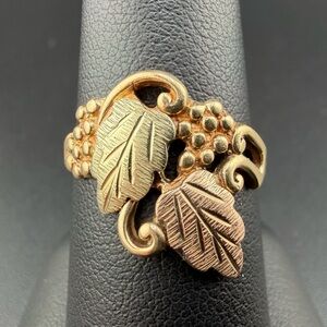 Estate 10k YG Yellow Gold Leaf Ring sz 8